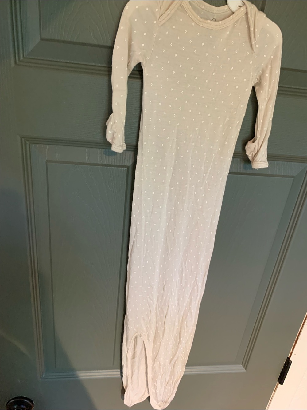 Solly Baby Tie Sleep Gown - Cream Dot Print